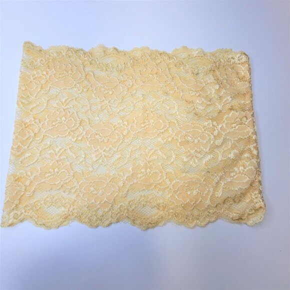 Beige See Through Elastic Lace Bandeau Strapless Lace Tube Top Lace Crop Top - Picture 7 of 7